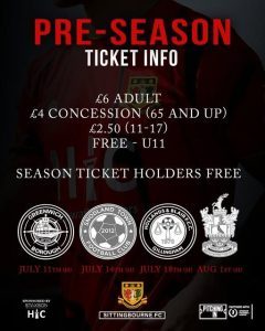 Pre season matches – Entry Prices