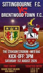 Friendly, Sittingbourne v Brentwood Town